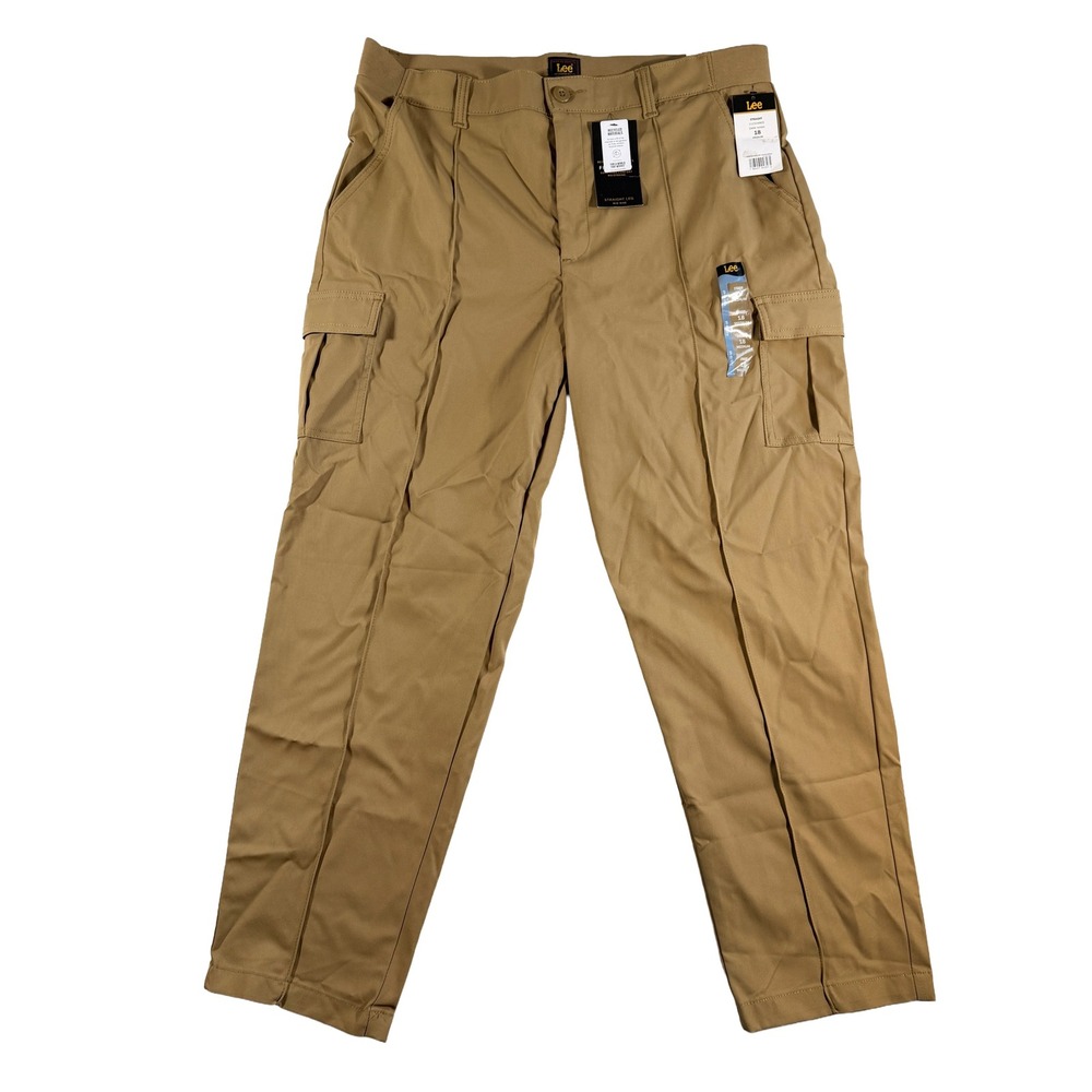 Lee Womens Flex-To-Go Straight Cargo Pants Dark Khaki Size 18 Medium NWT